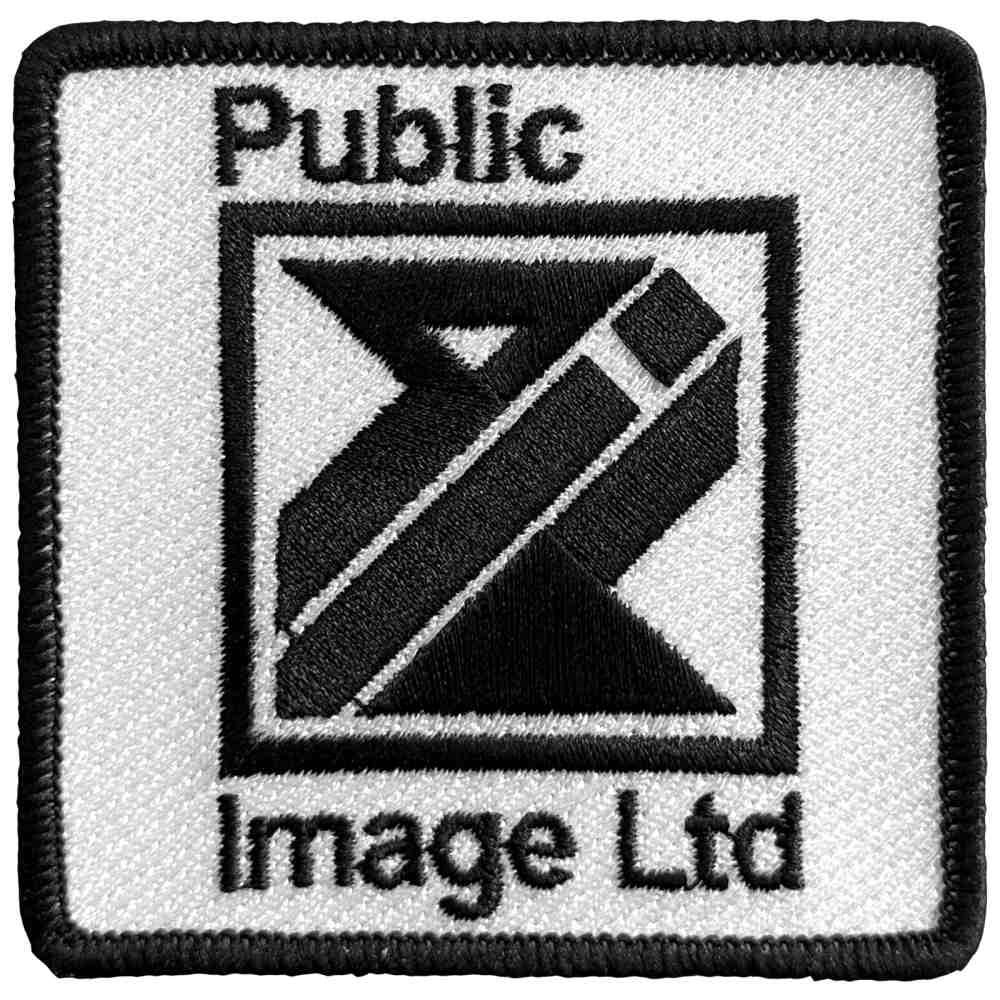 Pil Public Image Ltd - Diamond Logo & Text Patch - Weiß/Schwarz